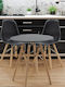 Artekko Jolly Runder MDF Tisch 2 Stühle PP Schwarz Φ60x73 cm 3tlg 047-6222-b-s3