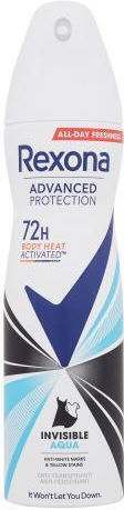Rexona Advanced Protection Invisible Aqua 72ч Антиперспирант И Против Петна Дезодорант 72ч Спрей 150мл