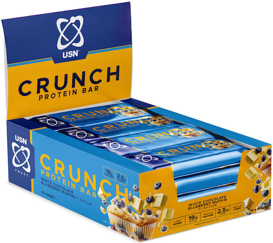 USN Trust Μπάρες με 2.3gr Πρωτεΐνης & Γεύση White Chocolate Blueberry 12x60gr
