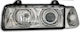 Vordere Scheinwerfer Angel Eyes BMW E36 1991-2000 4-türige Limousine Chrom Ohne Glühlampen H7 Set 2 Stück