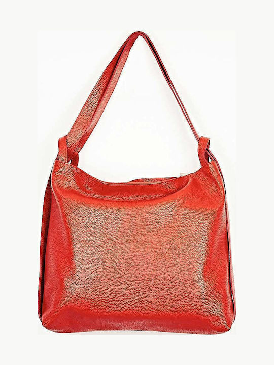 Leather Women's Bag Shoulder Red