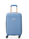 Delsey Sky Blue Hard Cabin Suitcase with 4 Wheels Height 55cm