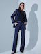 Damen Stoff Hose Blue