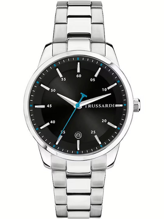 Trussardi Tbridge Ceas Bărbați 50mm Baterie Cu Brățară Din Metal Argintie