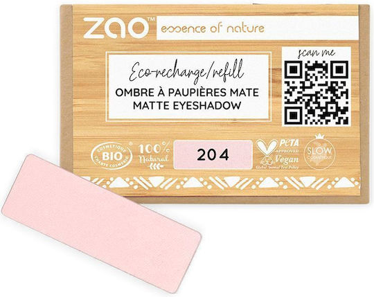 Zao Organic Makeup Σκιά Ματιών Matte σε Στερεή Μορφή 204 Golden Old Pink Matte 1.3gr