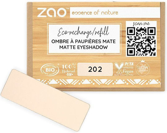 Zao Organic Makeup Σκιά Ματιών Matte σε Στερεή Μορφή 202 Matte Brown Beige 1.3gr