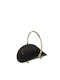 Metallic Basket Wood Storage 48x34x35cm Black