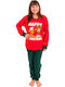 Nina Club Winter Damen Pyjama-Set Red Happy Christmas