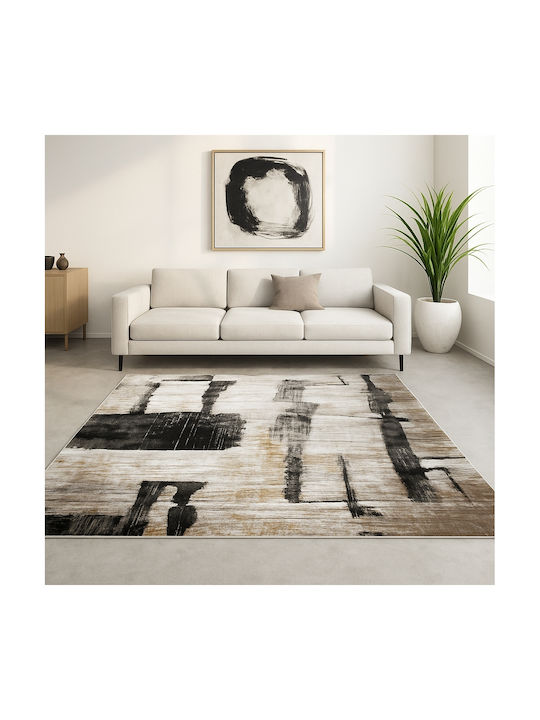 Saray Home Springs Modern Bedroom Rugs Set Ivory-Dark Grey SPG09 SET 3pcs