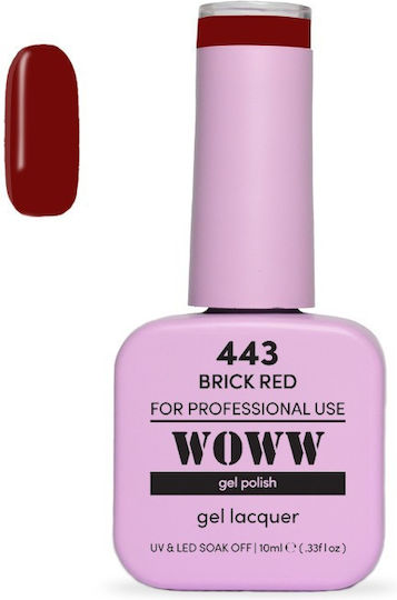 Woww UV- & LED-Soak-Off-Gellack Ziegelrot 443 10ml
