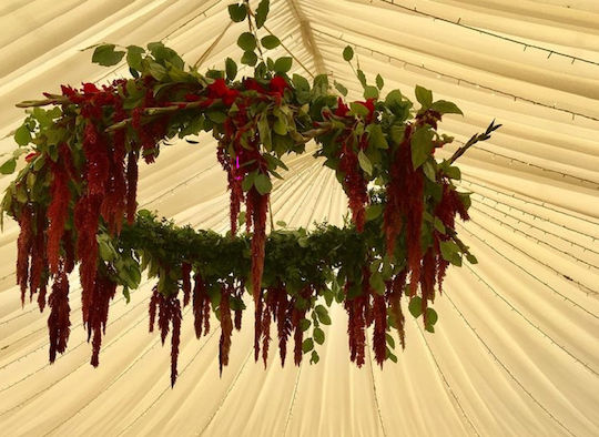 Kranz aus künstlichen Pflanzen Teufels-Efeu Fuchsie