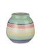 Praia Vase Mehrfarbige Streifen Türkis Terrakotta Durchmesser 19 cm H 18 cm