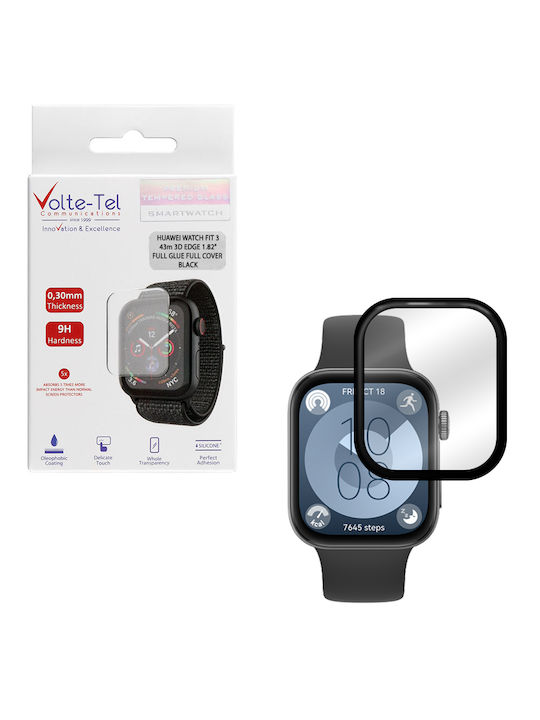 Volte-Tel Tempered Vollflächig gehärtetes Glas für das Huawei Watch Fit 3 - Huawei Uhr Fit 3 1Stück 8374586