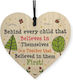 Wooden Hanging Decorative Heart Teachers Text
