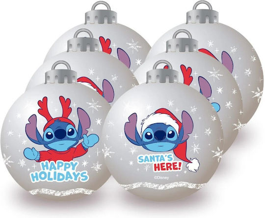 Set of 6 Silver Ball Ornaments