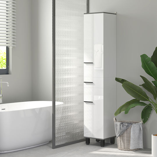HomCom 834-758V01WT Στήλη Μπάνιου Δαπέδου 34x32x190cm Λευκή