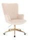Scaun Lounge Catifea Auriu Bej-5400427