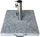 Bază pătrată pentru umbrelă, granit inox #304, 40kg, 45x45 H.7 5/37cm, granit metal Technostone-Technomarble E932