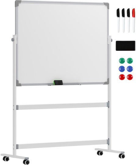 HomCom Magnetic Tablă marker Tablă de seminar cu un trepied 127x50cm