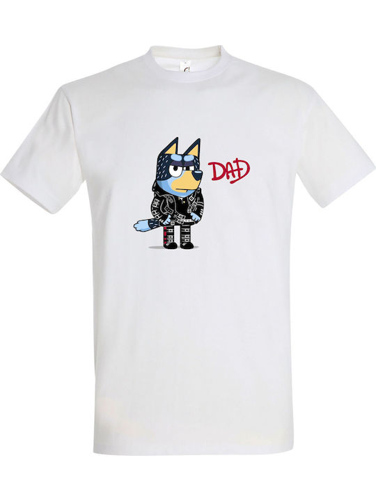 T-shirt Unisex " Bluey Dad Rock Star " White