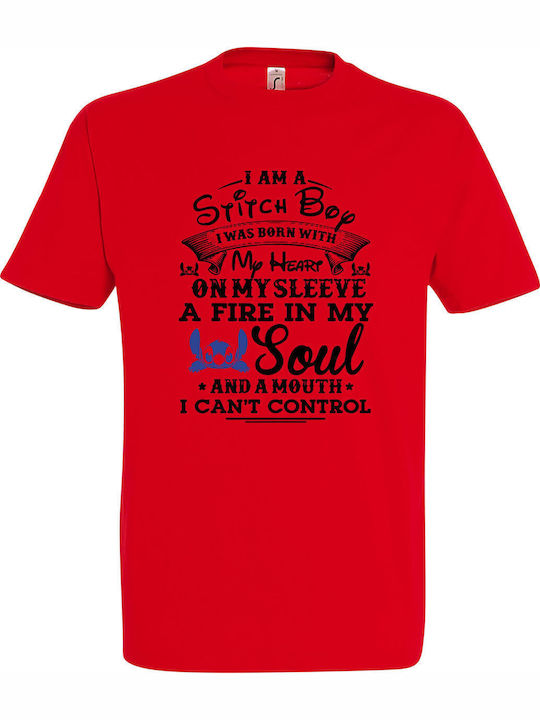 T-shirt Unisex " I Am A Stitch Boy " Red