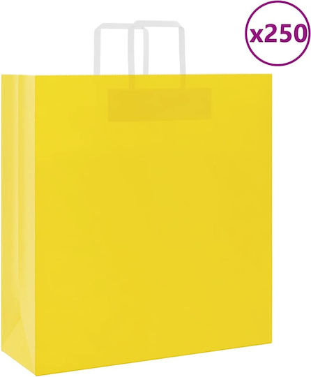 vidaXL Papier Tasche für Geschenke Gelb 45x48x17cm. 250Stück