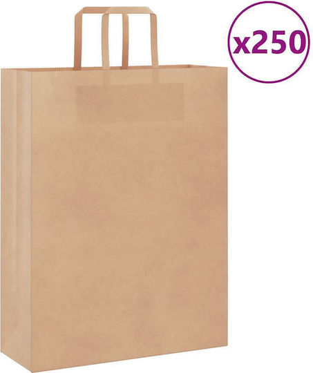 vidaXL Paper Bag for Gift Brown 32x42x12cm. 250pcs