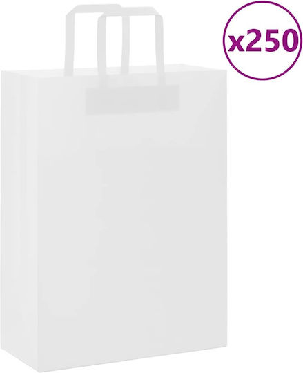 vidaXL Paper Bag for Gift White 26x35x12cm. 250pcs