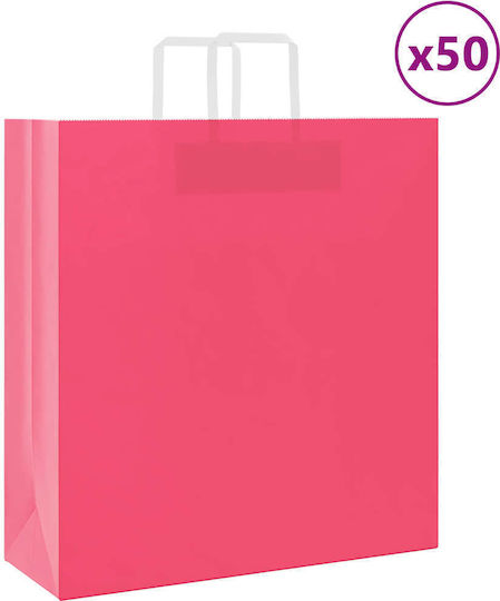 vidaXL Papier Tasche für Geschenke Rosa 45x48x17cm. 50Stück
