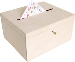 Creative Deco Wooden Box Wedding Cards 29 X 25 X 15 Cm Unpainted Natural Wood
