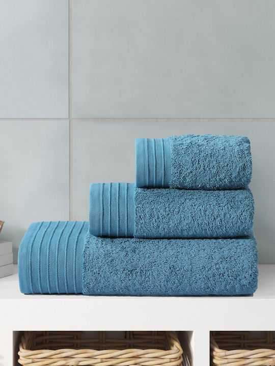 Casa Colori Facecloth 50x100cm Petrol Blue Weig...