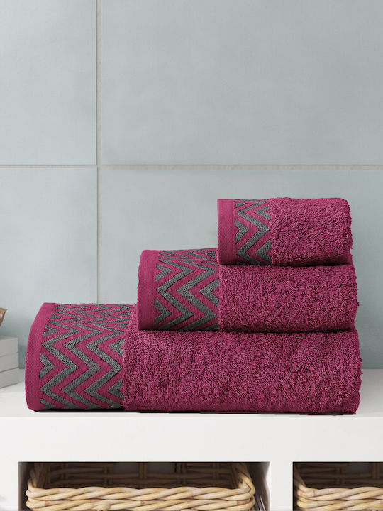 Casa Colori 3-tlg. Set Badetücher Bordeaux Gewi...
