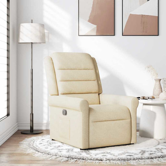 Relaxsessel mit Fußhocker Cream 73x91.5x102.5cm