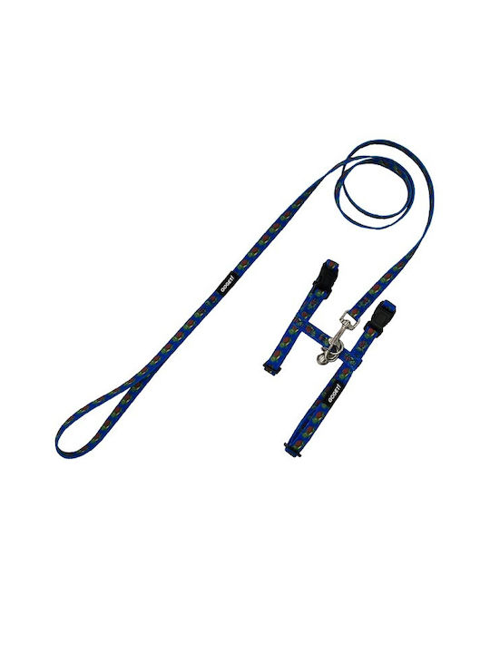 Go Get Cat Harness W Leash "mini Turtles" Blue S