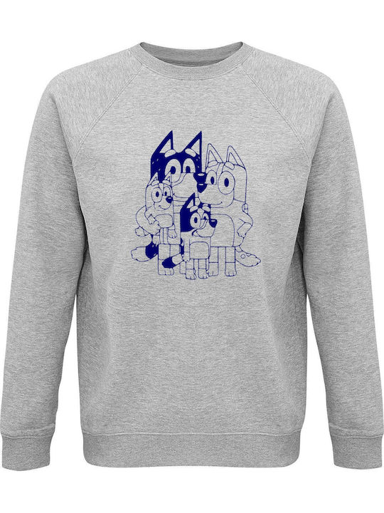 Kinder-Sweatshirt Grey Melange Bluey Family