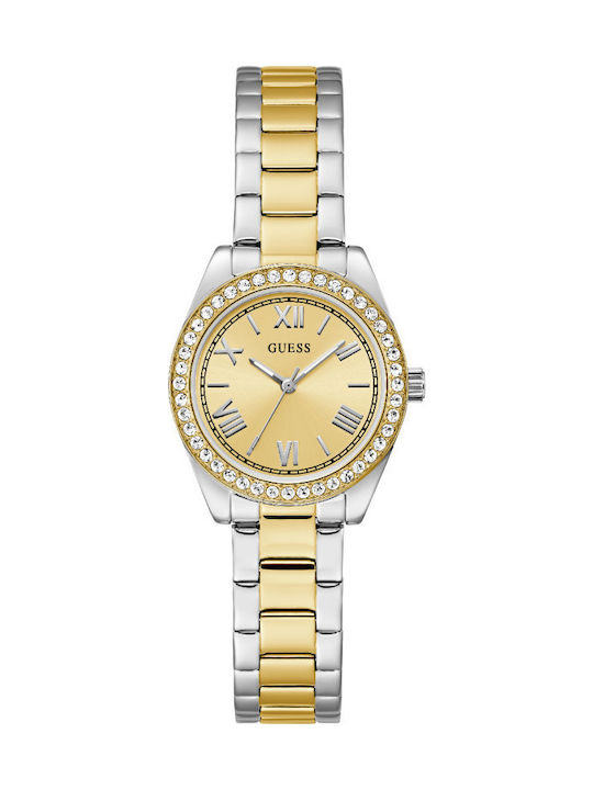 Guess Γυναικείο Ρολόι 30mm Χρονογράφος Μπαταρίας με Ασημί Μεταλλικό Μπρασελέ