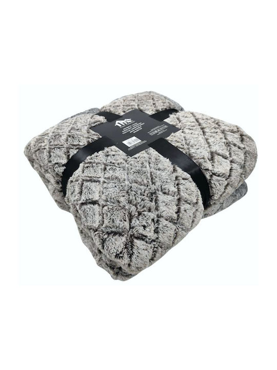 TnS Super Soft Furry Single Blanket 160x220cm Brown