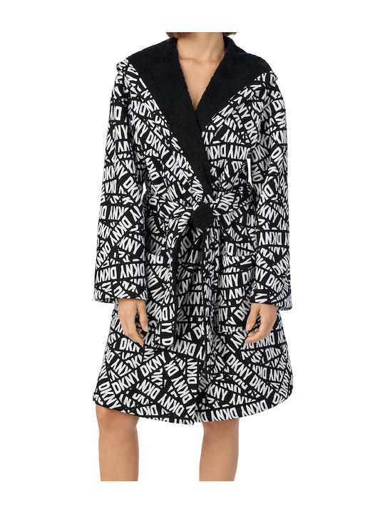 DKNY Зимна Дамска Халат Черна