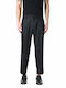 Pantaloni Chino Elastic cu Croială Normală Black