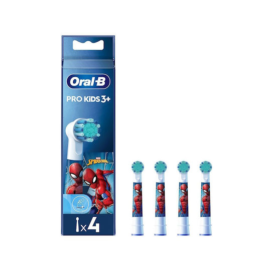 Oral-B Replacement Heads for Electric Toothbrush 4 Pieces for 3+ Years SPIDER-MAN
