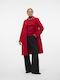 Vero Moda Women's Long Coat with Buttons Red