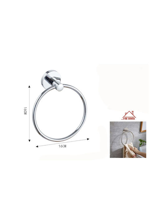 ForHome Single Wall-Mounted Bathroom Ring ​16x16cm Silver