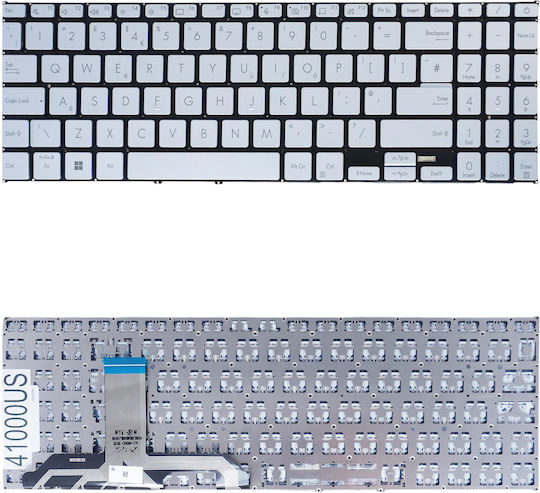 Laptop Keyboard Asus Vivobook 15 X1502 X1502va X1502za X1503 X1504 X1504za 90nb0zb1-r30us0 0knb0-512jla00 0kn1-hd3la13 9z.nlhsu.41e US No Frame Silver Code 41000us
