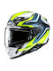 HJC F71 FES MC3HSF Fluo Tortoise Motorcycle Helmet Full Face ECE 22.06 with Sunvisor