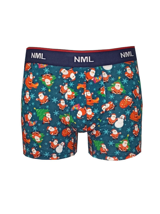 Herren Boxershorts Petrol mit Mustern 1Packung
