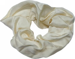White Fabric Hair Scrunchies 4771-902l