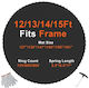 Vevor Trampoline Replacement Mat Frame 14ft 72 V-rings Springs 6.5"-7" Yxbctd14yc72x34x3v0