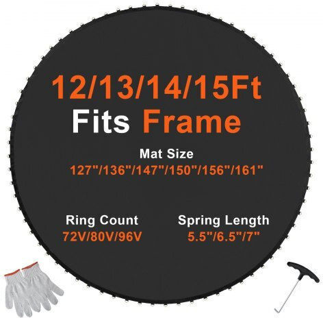 Vevor Replacement Trampoline Mat Frame 14ft 72 V-rings Springs 5.5" Yxbctd14yc72djpycv0