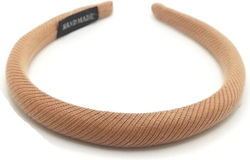 Bentiță de păr St55325 din material textil, culoare cafeniu, cu nervuri