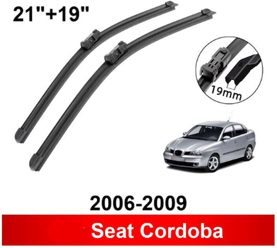 Front Wiper Blade Set 53cm 48cm Seat Cordoba 2006 2007 2008 2009 21" + 19" 2 Pieces Carro 245106